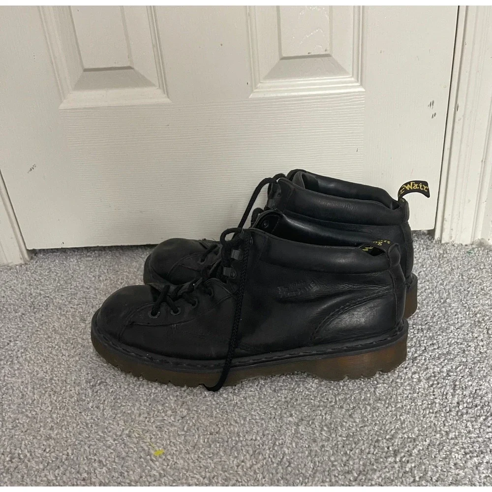 Dr. Martens 8287 Black Leather Ankle Work Boots Mens Size 15 US Lug Sole Gothic